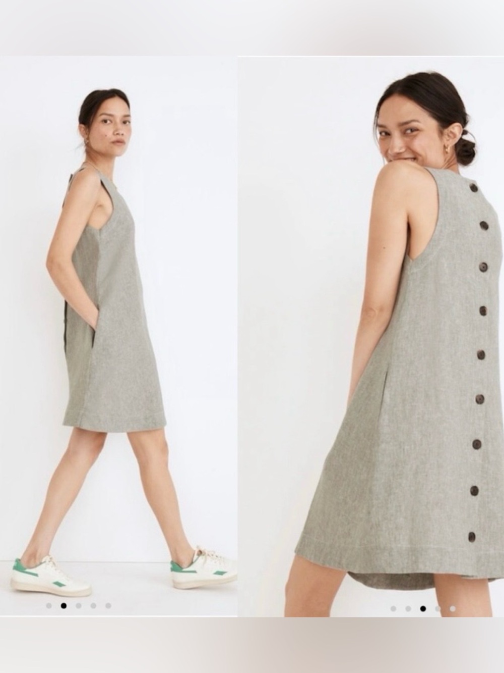 Madewell Sleeveless Shift Dress in Sage